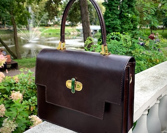 Unique leather handbag, premium gemstone luxurious Shoulder Bag, Businesswoman briefcase, Elegant Designer Laptop tote, gift for her