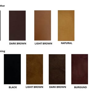 May include: Color swatches for leather and fabric. Vachetta leather swatches in black, dark brown, light brown, and natural. Goat velvet lining swatches in beige, black, light brown, dark brown, burgundy, and bottle green.