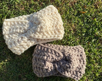 Twisted Earwarmer, Earwarmer, Twisted Headband, Knot Headband, Chunky Ear Warmer, Winter Accessory