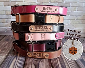 Personalized leather dog collar, Dog collar leather, Leather dog collars, Girl dog collar, Boy dog collar, Custom dog collar, leather collar