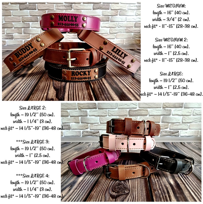 Leather Dog Collar Leather Dog Collar Personalized Custom Etsy