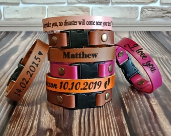 Leather bracelet, Custom bracelet, Engraved bracelet, Charm bracelet, Friendship bracelet, Personalized men bracelet, Gift for her