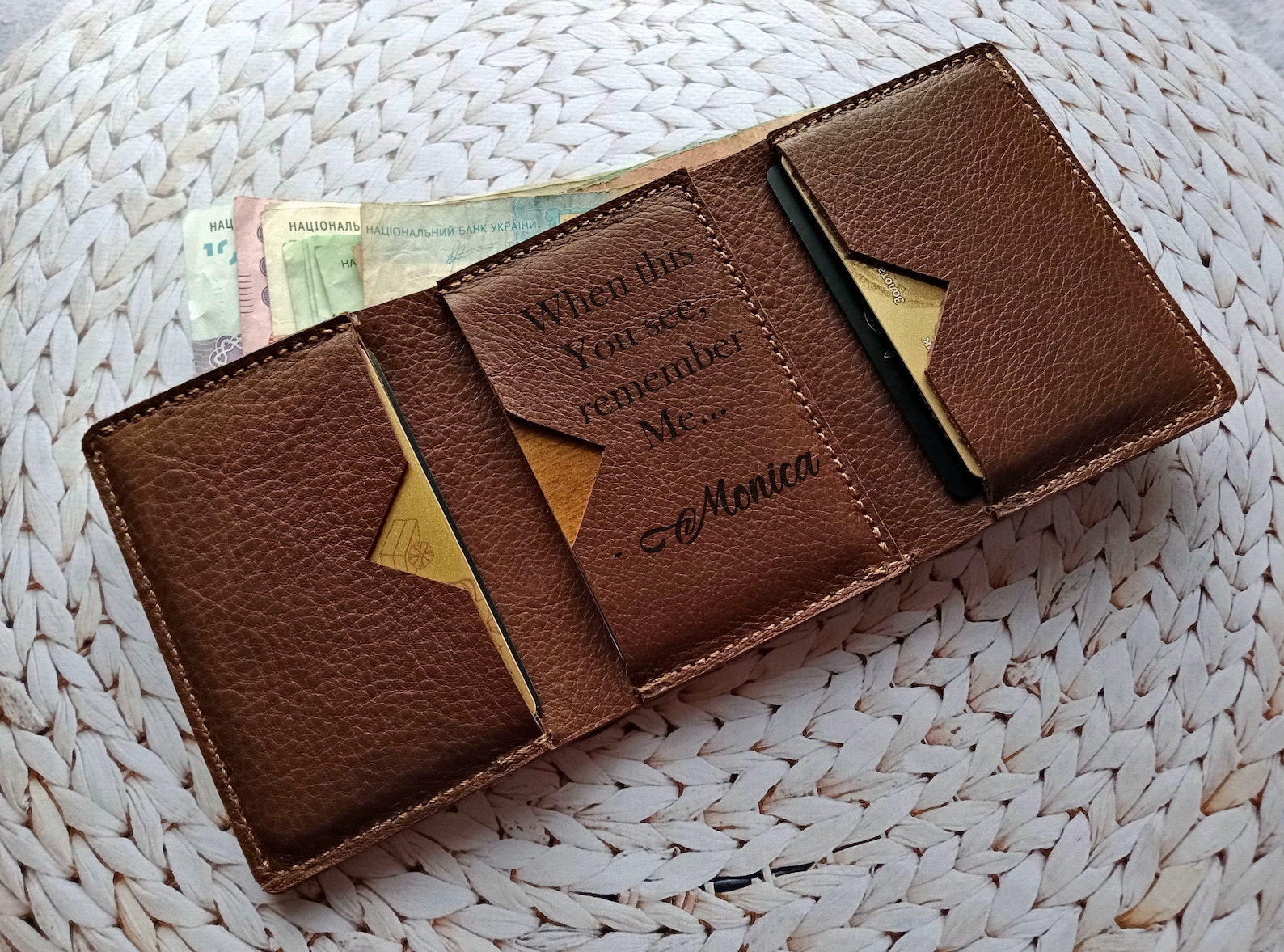 Mens Personalized Trifold Wallet Custom Trifold Wallet for Etsy