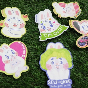 Kawaii Bunny Self Care Stickers - Positive Affirmationen Vinyl Sticker