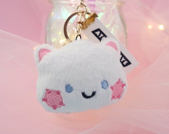 Porte-clés White Kitty Plush | L’amant de chat blanc de chaton de plushie | Blanc russe | Ragdoll - France | British Shorthair | Van Kedisi