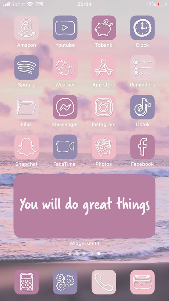 Pastel Beach Aesthetic Pink Beach Ios14 App Icons Bundle Etsy