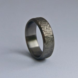 Hammered Titanium Ring, Textured + Brushed Finish, Handmade Titanium Wedding Band, Mens ring