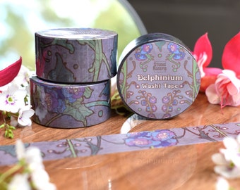 Delphinium Flower Washi Tape
