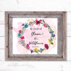 Isaiah 35:1, watercolor floral, bible verse, christian art, christian print, scripture art, printable art, wall art, INSTANT DOWNLOAD
