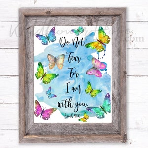 Isaiah 41:10, watercolor floral, bible verse, christian art, christian print, scripture art, printable art, wall art, INSTANT DOWNLOAD
