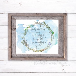 Psalm 56:8, watercolor floral, bible verse, christian art, christian print, scripture art, printable art, wall art, INSTANT DOWNLOAD