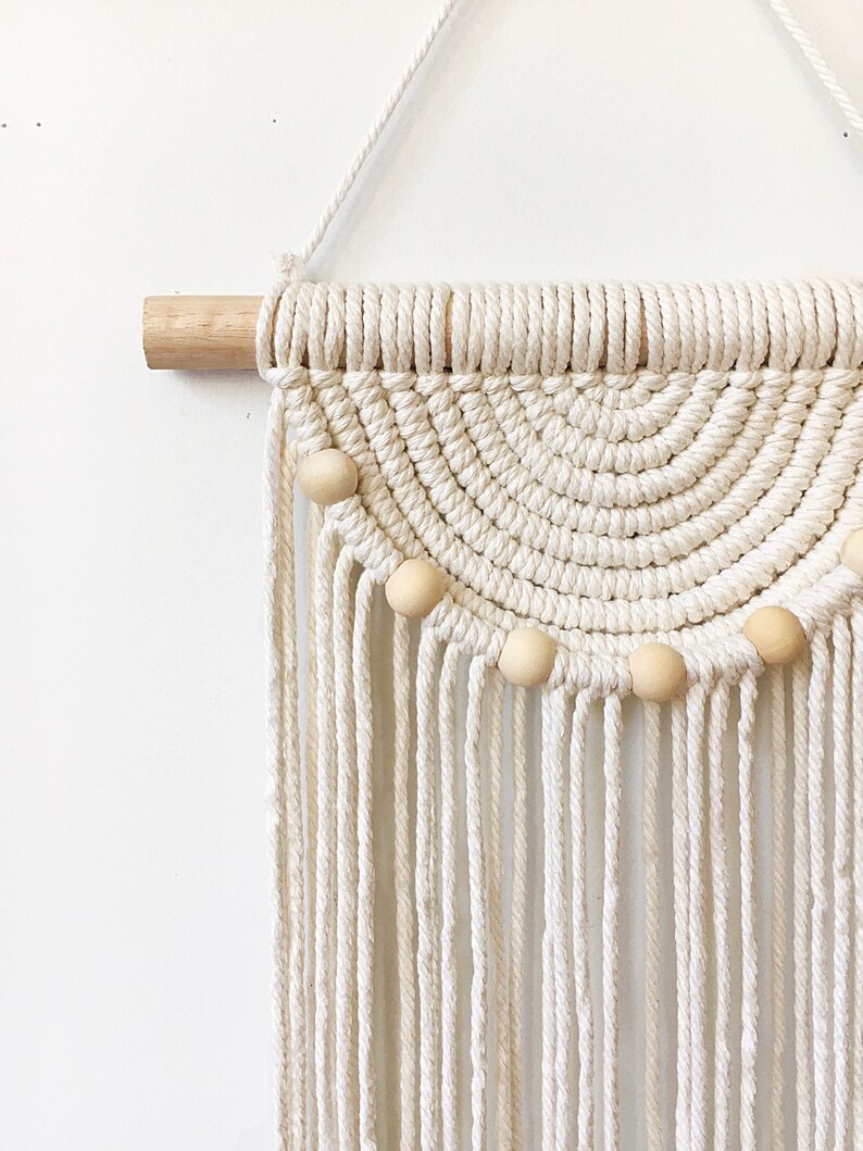 Macrame Semi Circle / Half Circle Wall Hanging With Beads Etsy Australia
