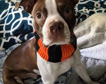The Striped Hand Knitted Dog Scarf