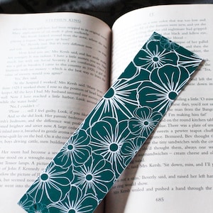 Flower Pattern Bookmark Foiled White Card Inverted