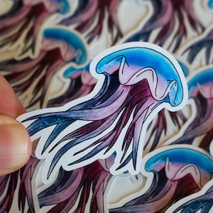 Pink and Blue Jellyfish Sticker