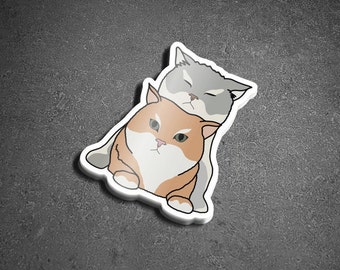 Kittens Two Cuddling Cats White Shapes Digital Print Animals Tan Minimalist Downloadable Print White Cats Decor Modern Wall Art