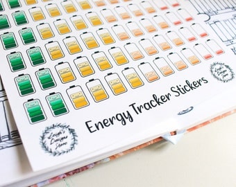 Energy Tracker Planner Stickers