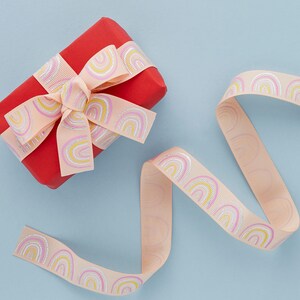 Silver Foiled Pastel Rainbow Ribbon
