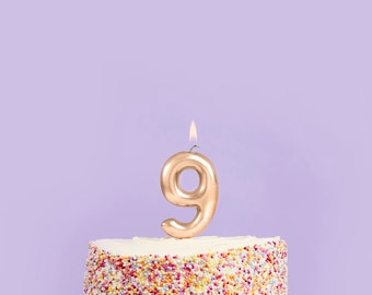 Gold Number 9 Candle