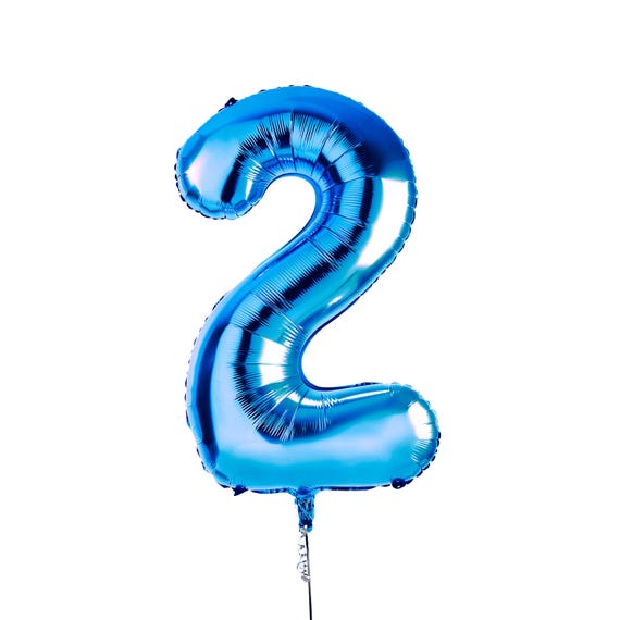 ブルー 数字 '2' ホイルバルーン 34 インチ - Etsy 日本