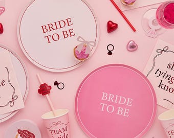 Pink 'Bride To Be' Paper Plates  - Pack of 8