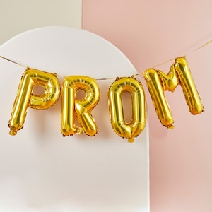 Gold &#39;Prom&#39; 16&quot; Foil Balloon Garland