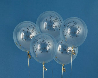 Eid Tissue Confetti 12" Balloons 5 Pack