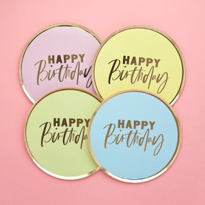 8 Pastel &#39;Happy Birthday&#39; Paper Plates