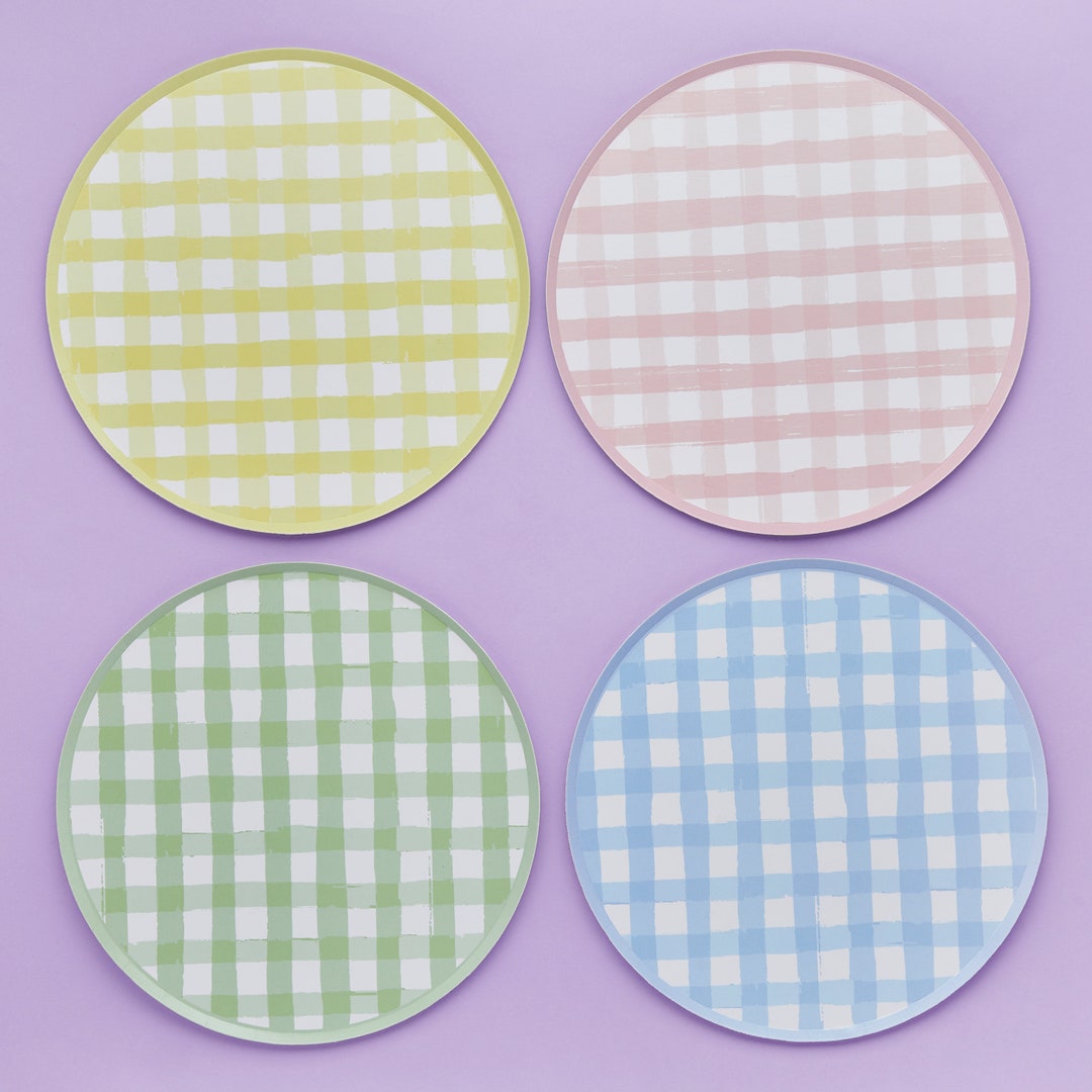 Gingham Paper Plates Etsy