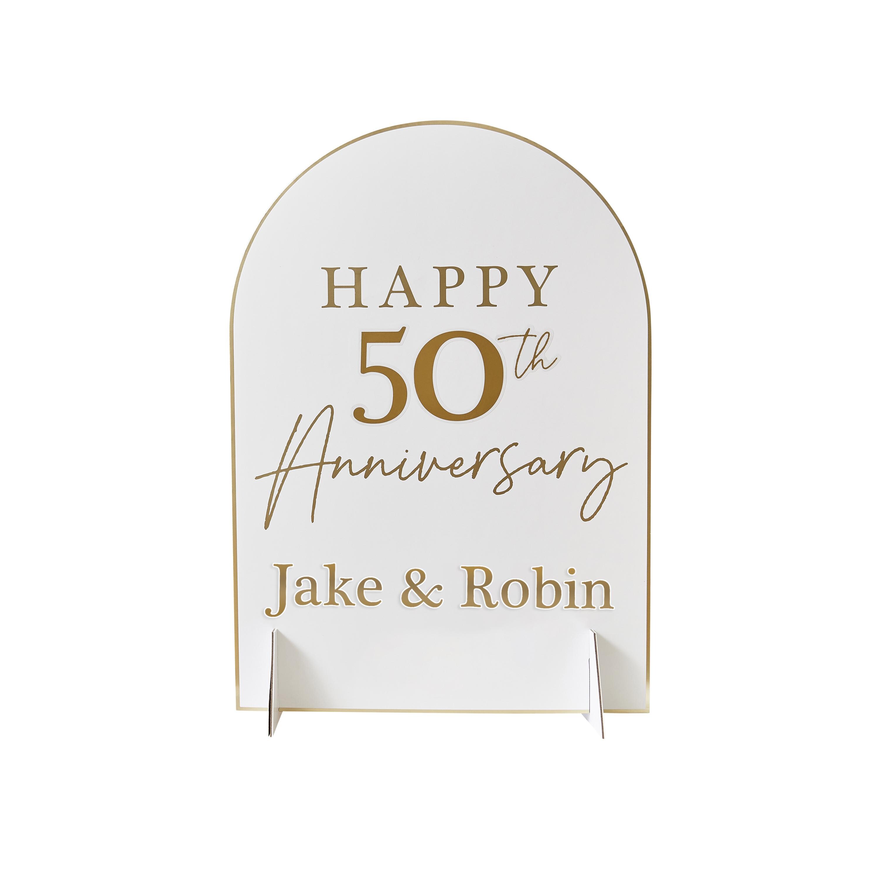 Happy Anniversary Card Table Sign With X2 Customised Sticker Sheets - Etsy