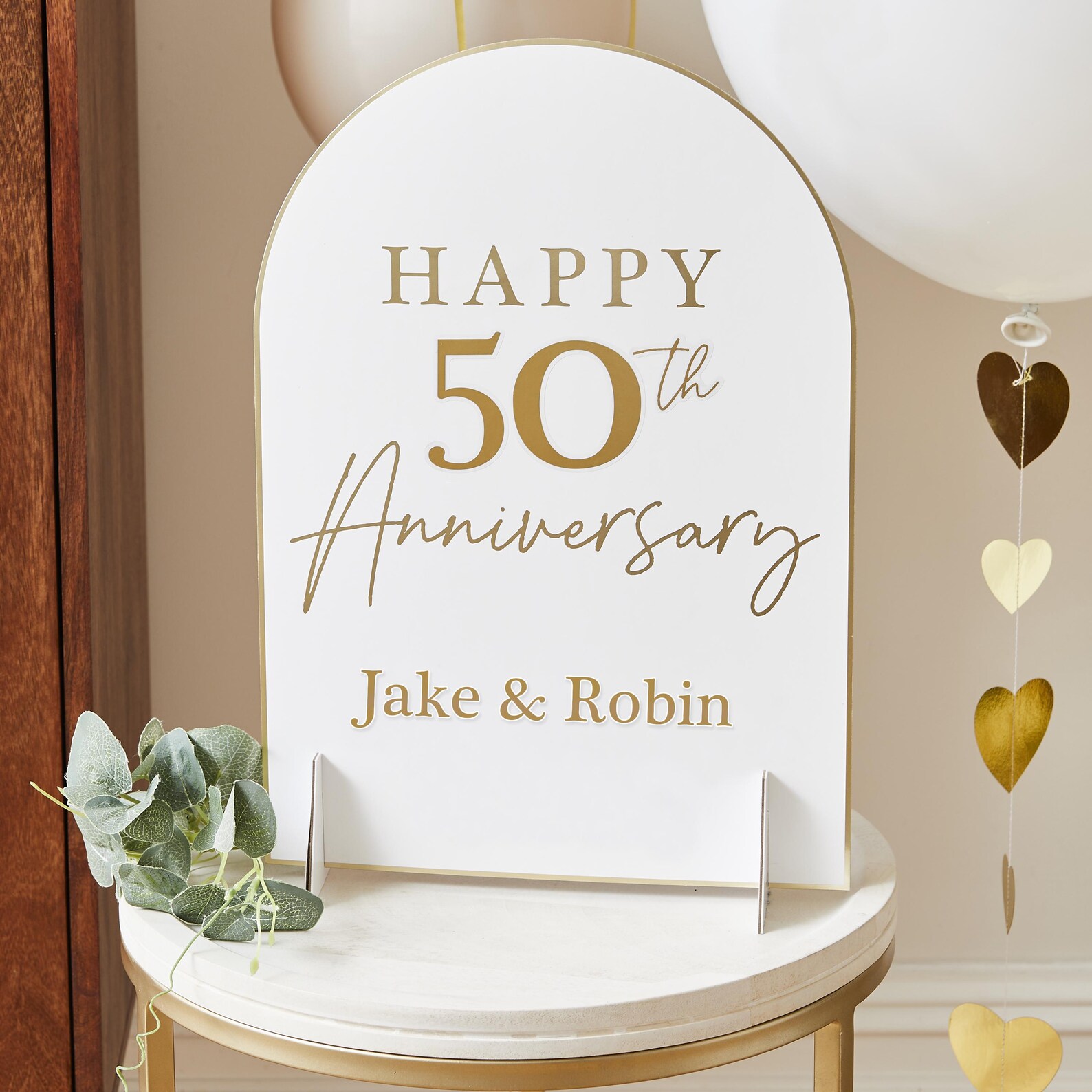 Happy Anniversary Card Table Sign With X2 Customised Sticker Sheets - Etsy