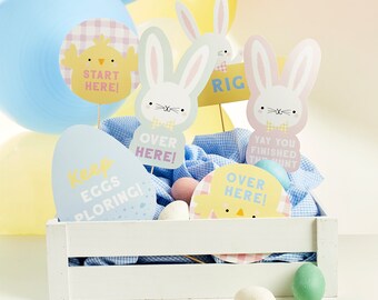 Easter Egg Hunt Signs & Rosettes Kit