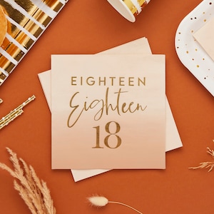 18 &#39;Eighteen&#39; Paper Napkins 16 Pack