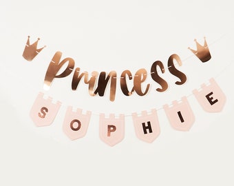 Princess Banner mit personalisierten Flaggen x2 2 m & 15 Sticker Bögen