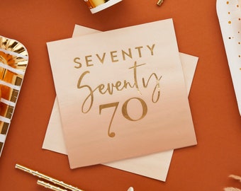 70 'Seventy' Paper Napkins 16 Pack
