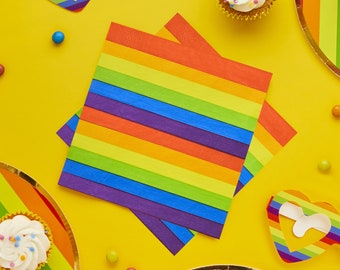 Rainbow Paper Napkins 16 Pack