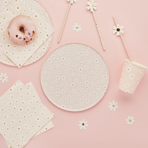 Piatti di carta Daisy 8 pezzi