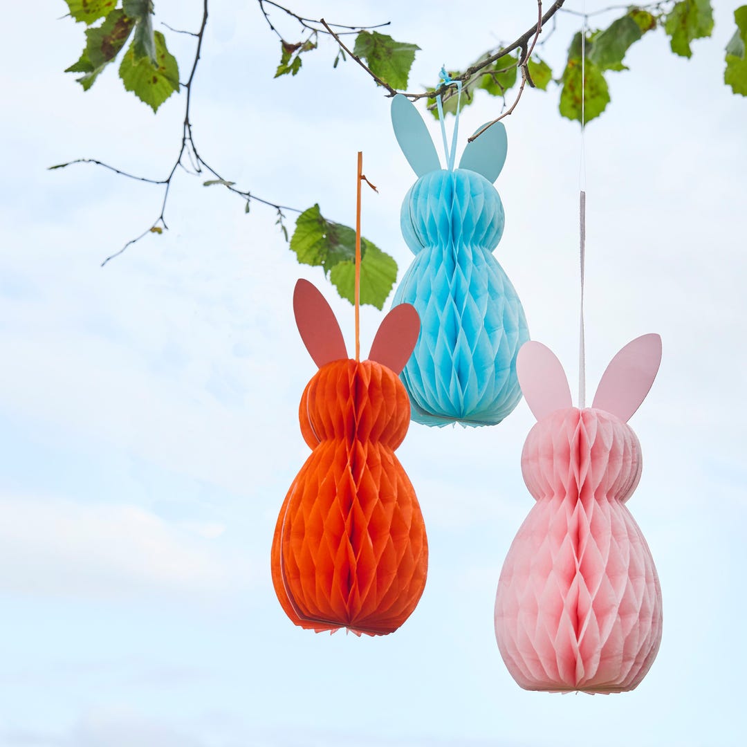 Bunny Honeycomb Decorations - Pack of 3 - Etsy