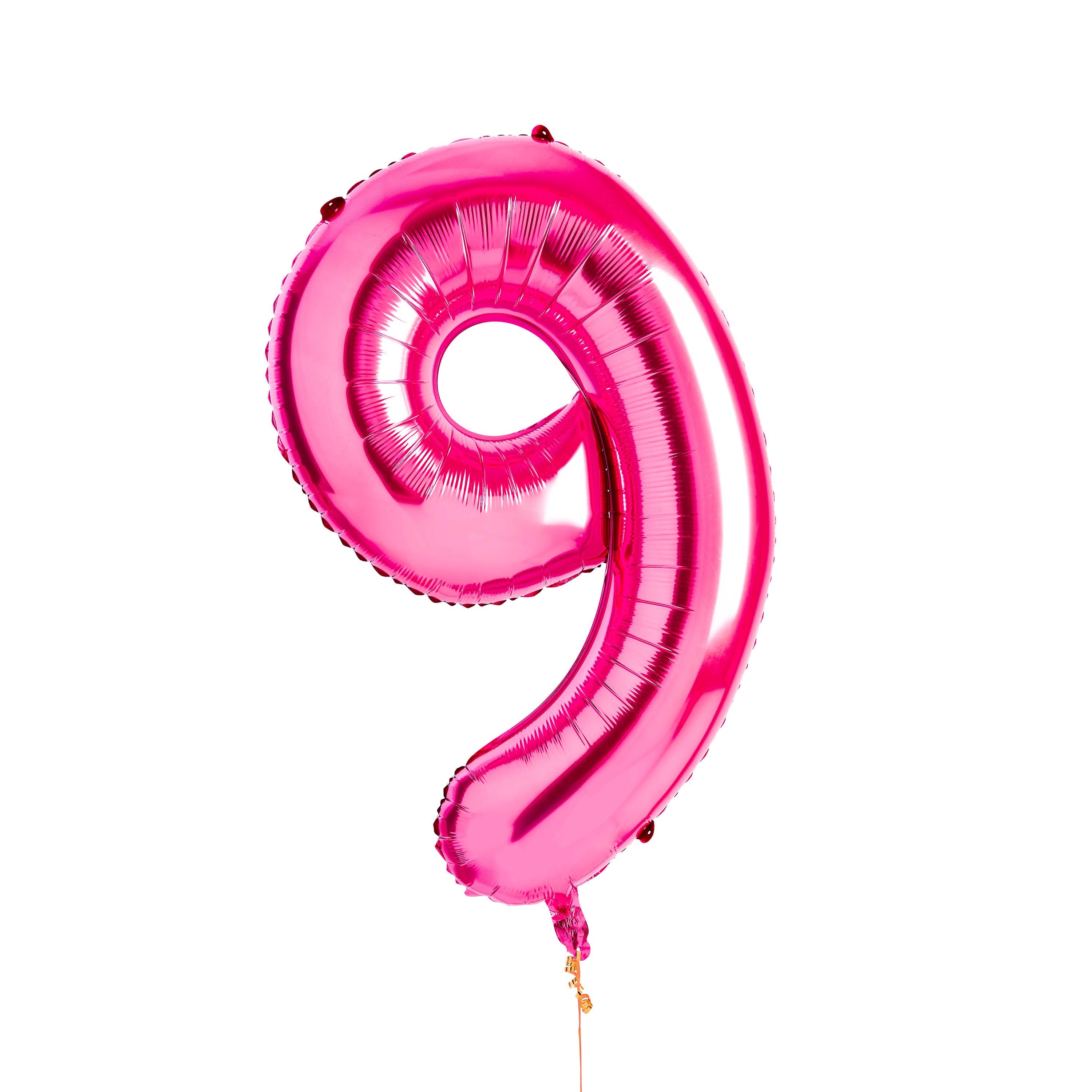 Hot Pink Number '9' Foil Balloon 34