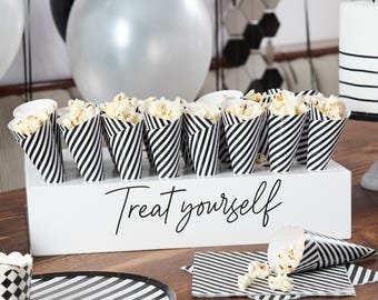 Monochrome 'Treat Yourself' Box Stand & Treat Cones - Pack of 45