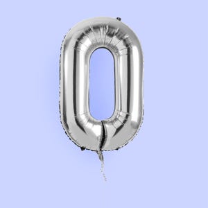 Silberzahl &#39;0&#39; Folienballon 34&quot;