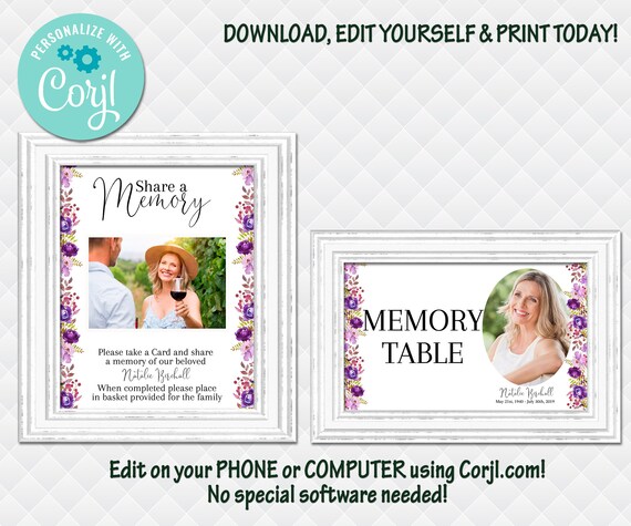 Funeral Share A Memory Sing Cards Memorial Service Table Etsy