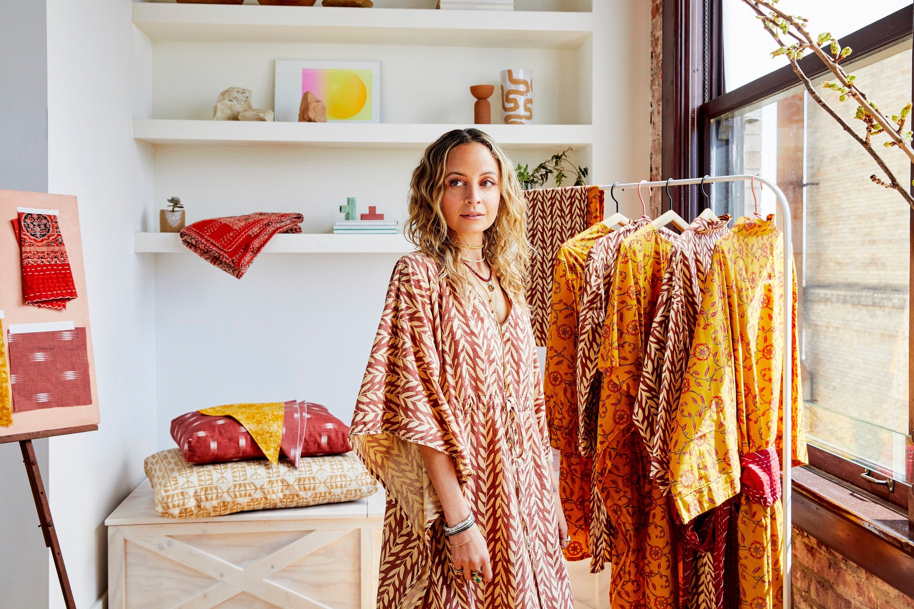 House of Harlow 1960 Collab, Caftan, Maxi Dress, Red Coral Leaf Print…