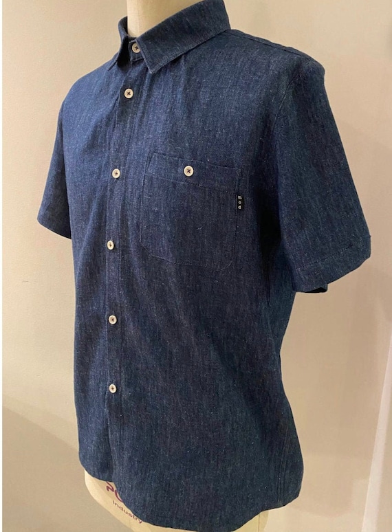 Soft Denim Shirt Short Sleeve Button 