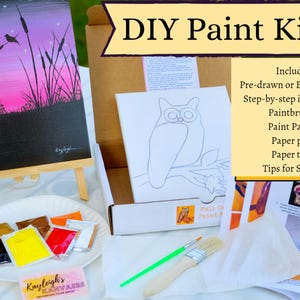 Nature/Outdoor Paint Kit, DIY Paint Party, Paint n Sip, Painting Tutorial, Unique Gift, Birthday Party, Holiday Party, Step-by-step Painting