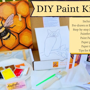 Animal/Insect Paint Kit, DIY Paint Party, Paint n Sip, Painting Tutorial, Unique Gift, Birthday Party, Holiday Party, Step-by-step Paintings