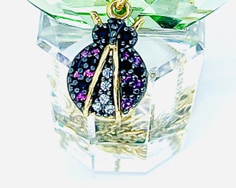 Ladybug Necklace, Ladybug Pendant, Ladybug Gemstone Necklace, Colorful Ladybug Jewelry, Insect Necklace, Everyday Necklace, Friends Gifts