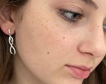 Sterling Silver Earrings, Long Earrings, Drop Earrings, Gemstone Earrings, Wedding Earrings, Bridal Jewelry, Bridesmaid Earrings