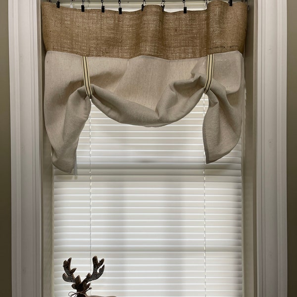Burlap Sack Curtain Etsy