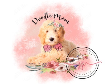 Golden Doodle mom, dog, girl, female, floral, pet lover, dog mom, png, clip art, sublimation, digital * more options to follow*